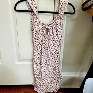 Urban Outfitters Cream and Red Floral Mini Dress